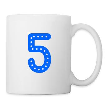 5 JAHRE. 5-jähriges JUBILÄUM. GEBURTSTAG 5 JAHRE. 5 - Tasse - Weiß - Rechts