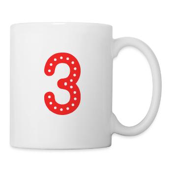 3 JAHRE. 3. JAHRESTAG. GEBURTSTAG 3 JAHRE. 3 - Tasse - Weiß - Rechts