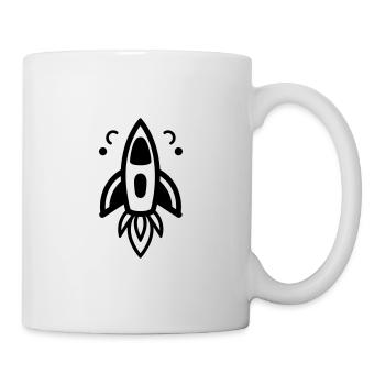 Rakete - Tasse - Weiß - Rechts