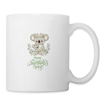 Koala Lover Hug Floral Mum Happy Mother's Day - Tasse - Weiß - Rechts