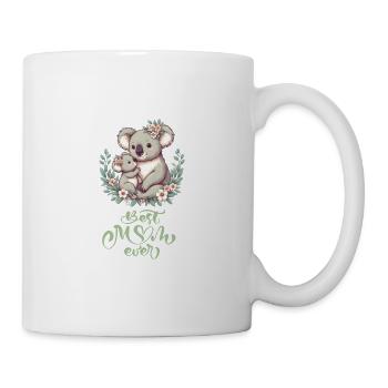 Best Mom Ever Koala Embrace Floral Wreath - Tasse - Weiß - Rechts
