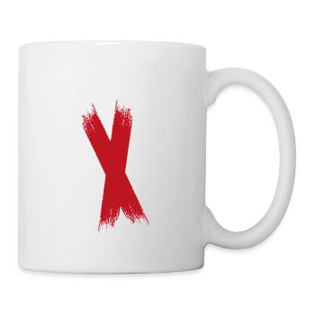Color blob splash paint painter gift cross red - Mug - white - Right