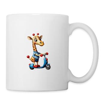 Giraffe Tina hat gelernt mit dem Roller zu - Tasse - Weiß - Rechts
