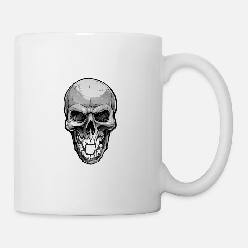 crâne halloween agressif - Mug blanc - blanc