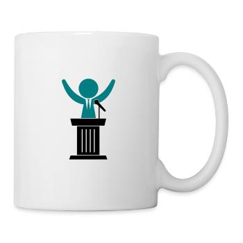 Un politicien parle à ses électeurs - Mug blanc - blanc - Droite