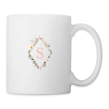 S Monogram, Floral, Boho - Mug - white - Right