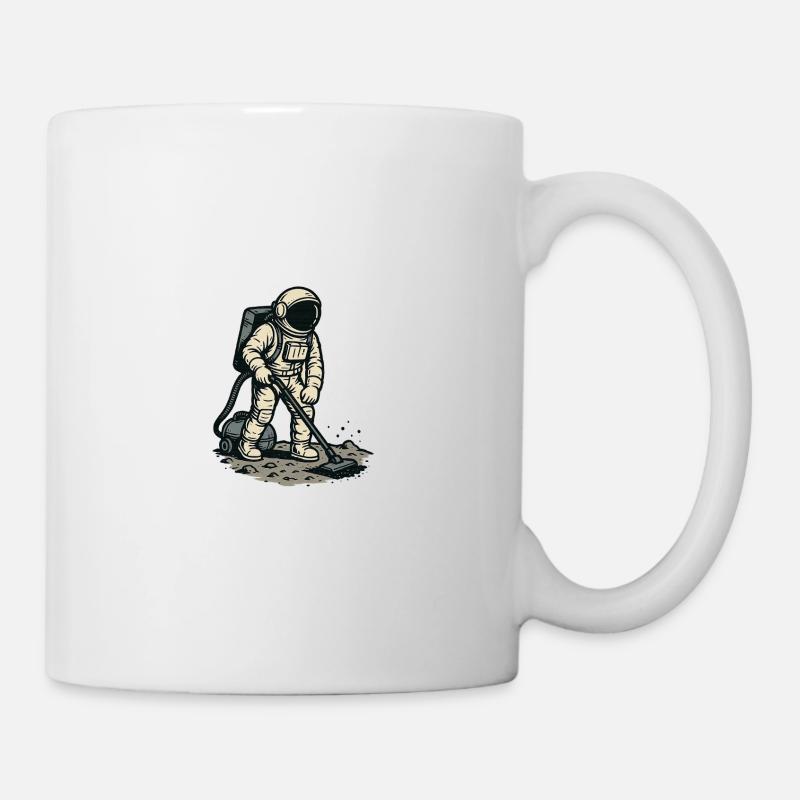 Astronaut und der Staubsauger - Tasse - Weiß