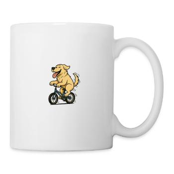 Chien à vélo - Mug blanc - blanc - Droite