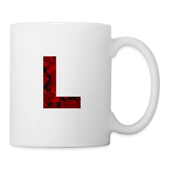 Letter L Red Camo Design - Mug - white - Right
