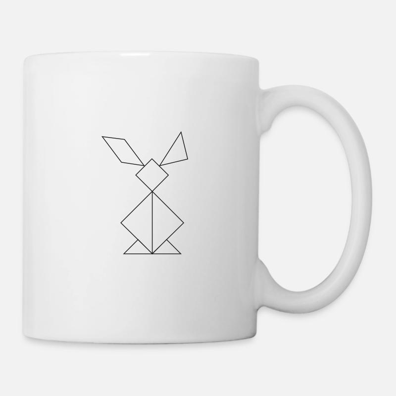 Rabbit Tangram – Fine Art - Mug - white