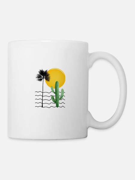 Sommer, Sonne, Kaktus und Meer - Tasse - Weiß
