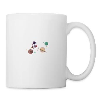 Un astronaute sur une fusée dans l’espace - Mug blanc - blanc - Droite