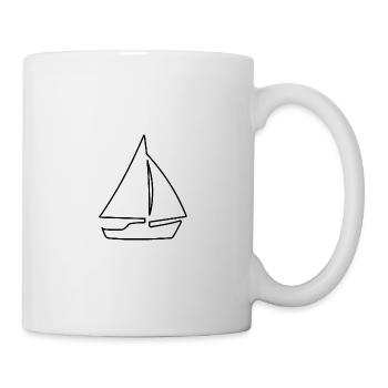 Sailboat Sailing Ship Sailing Fun Black Outline - Mug - white - Right