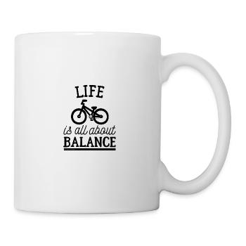 Fahrrad Balance Leben - Tasse - Weiß - Rechts