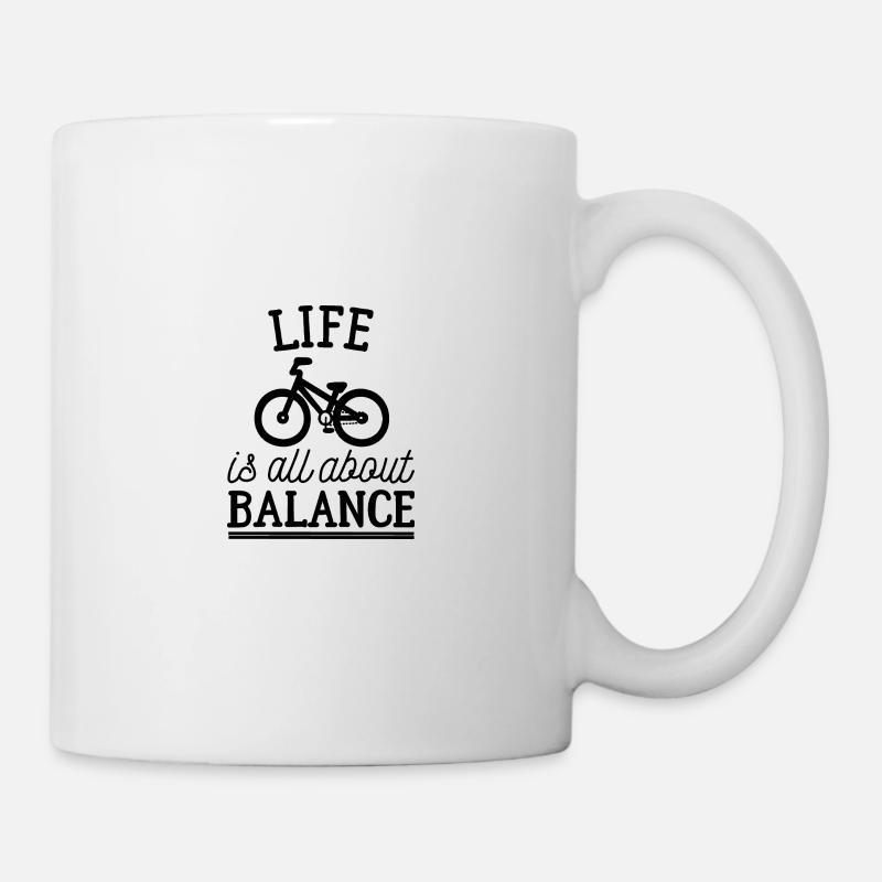 Fahrrad Balance Leben - Tasse - Weiß