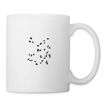 Bird flock flies - Mug - white - Right