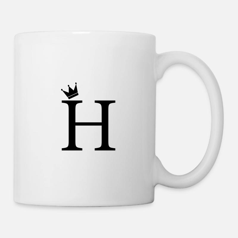 H Monogramme Couronne - Mug blanc - blanc