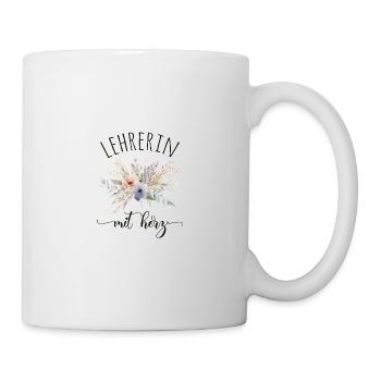 Lehrerin mit Herz - personalisierbar - Tasse - Weiß - Rechts