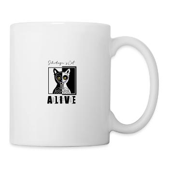 Le chat de Schrödinger mort et vivant - Mug blanc - blanc - Droite