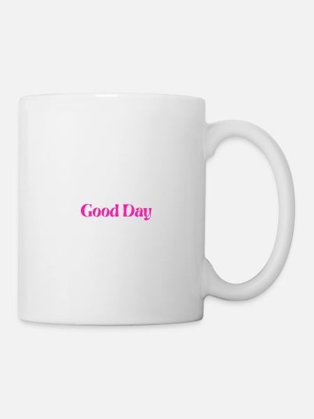 Bonne Journée Rose Retro - Mug blanc - blanc