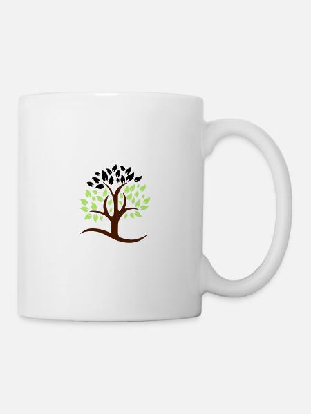 tree 3 colors logo - Mug - white