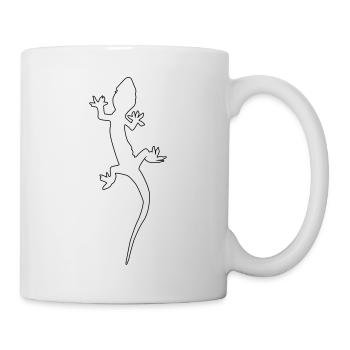 gecko lizard silhouette - Mug - white - Right