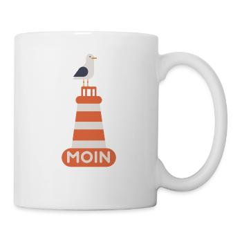 Nordsee, Deutsch ,Dialekt, Hamburg, Meer, Moin - Tasse - Weiß - Rechts