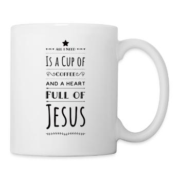 Tasse de café et cœur plein de Jésus - Mug blanc - blanc - Droite