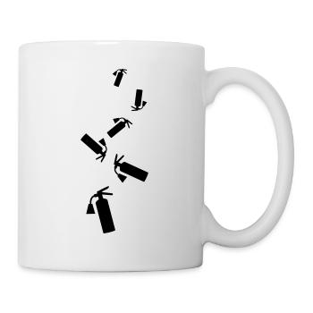 Symbole d’extincteur - Mug blanc - blanc - Droite