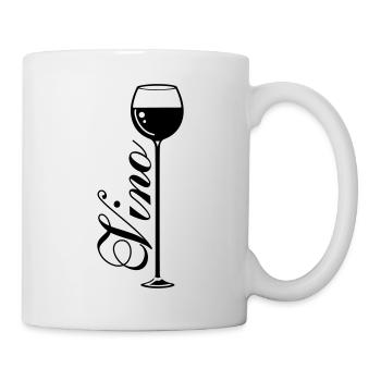 Wein Symbol Glas - Tasse - Weiß - Rechts