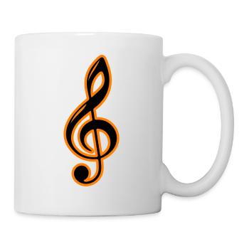 Clé de symbole de notes de musique - Mug blanc - blanc - Droite