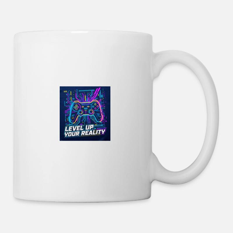 Level Up Your Reality Neon Controller - Tasse - Weiß