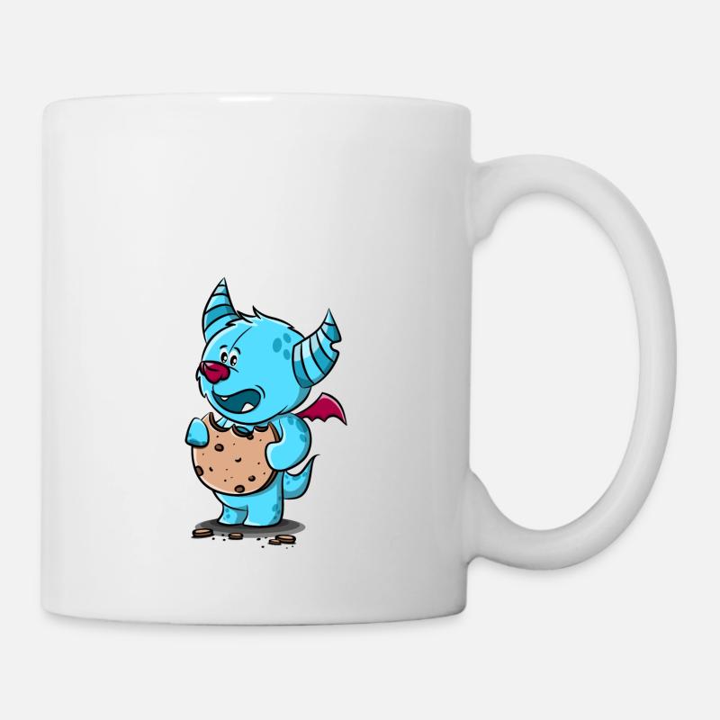Des monstres avec des biscuits - Mug blanc - blanc