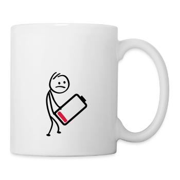 Battery charger. Rechargeable battery, low level - Mug - white - Right