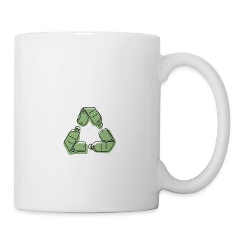 Recycling Flaschen - Tasse - Weiß - Rechts
