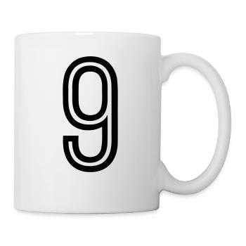 Rückennummer 9 - Tasse - Weiß - Rechts