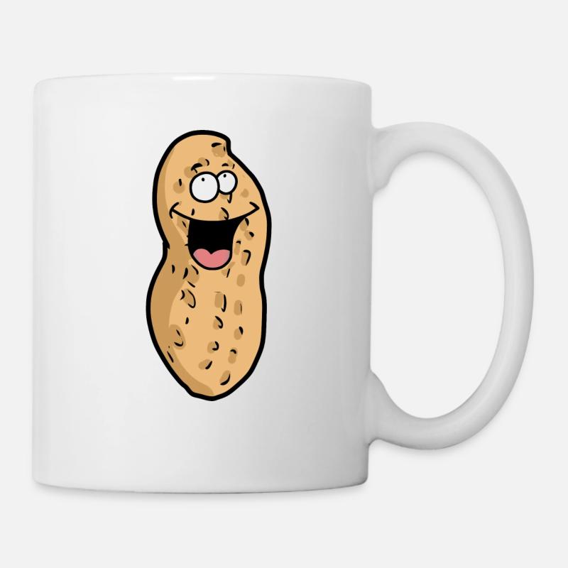 Fröhliche Erdnuss Emotion Gefühle lustig fröhlich - Tasse - Weiß