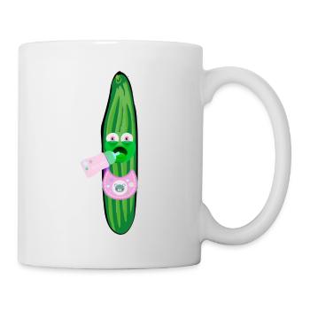Concombre de mauvaise humeur, concombres, bande dessinée, concombre, bébé - Mug blanc - blanc - Droite