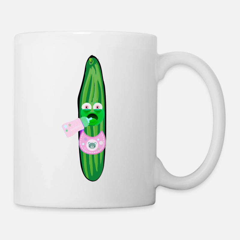 Launische Gurke, Gurken, Comic, Gurke, Baby - Tasse - Weiß