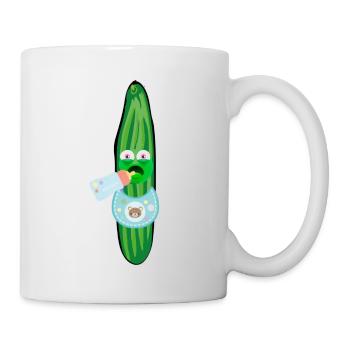 Launische Gurke, Gurken, Comic, Gurke, Baby - Tasse - Weiß - Rechts
