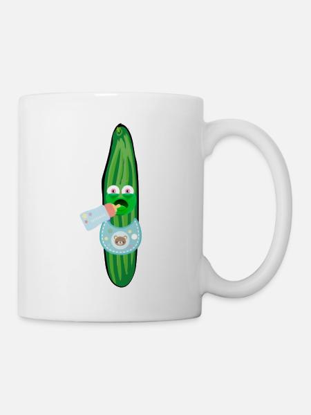 Launische Gurke, Gurken, Comic, Gurke, Baby - Tasse - Weiß
