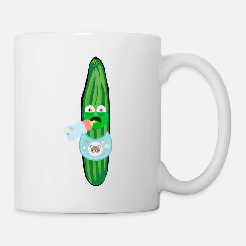 Launische Gurke, Gurken, Comic, Gurke, Baby - Tasse - Weiß
