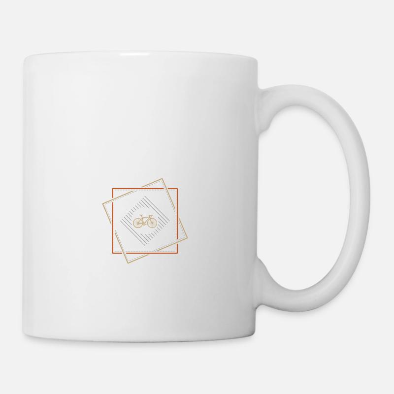 Rennrad Square - Premium Shirt - Tasse - Weiß