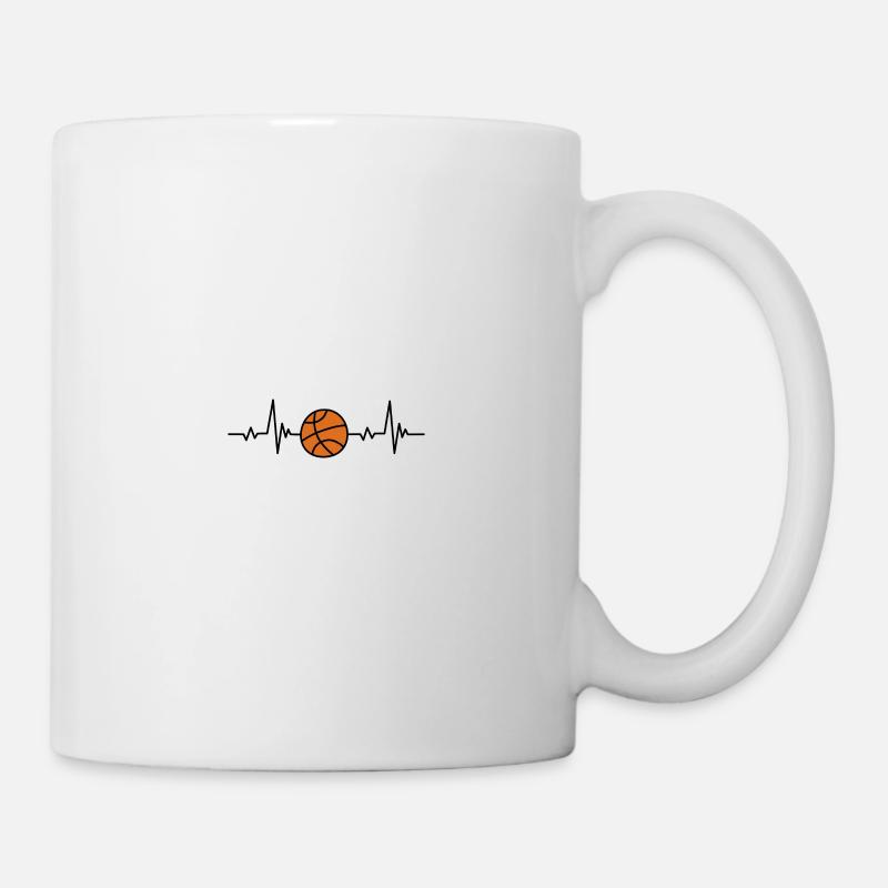Herzschlag Basketball Leidenschaft - Tasse - Weiß