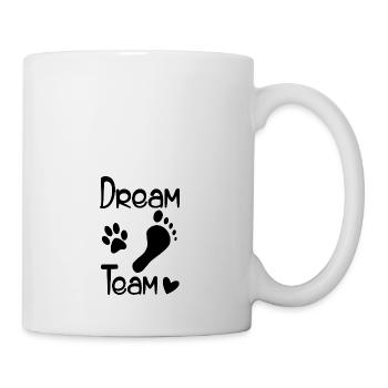 Dreamteam Hundeliebe mit Herz [black] - Tasse - Weiß - Rechts