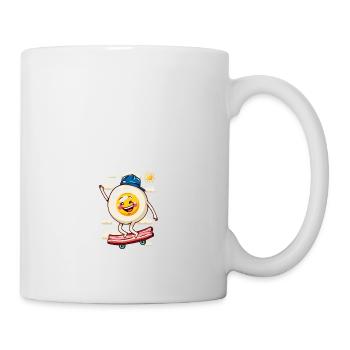 Flaches Ei Skateboard - Tasse - Weiß - Rechts