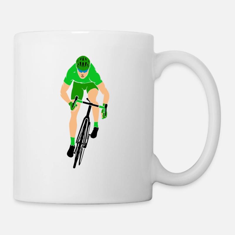 Sprinter on the road bike - Mug - white