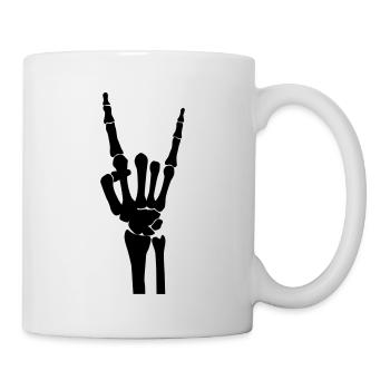 skull rock hand - Tasse - Weiß - Rechts