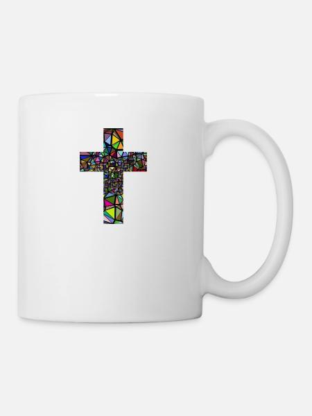 JESUS CHRIST CROSS T-SHIRT - Mug - white