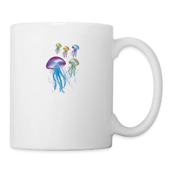 méduses - Mug blanc - blanc - Droite